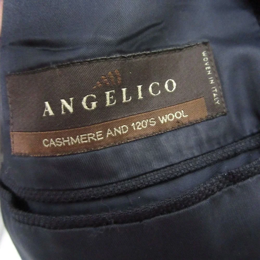 Tasso Elba Mens Angelico Sport Coat 42R‎ Black Blazer 120s Wool Cashmere